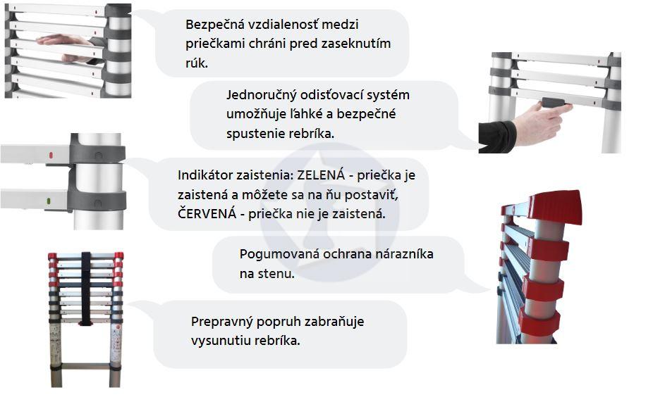 Teleskopický rebrík Hailo T80 Flexline 320