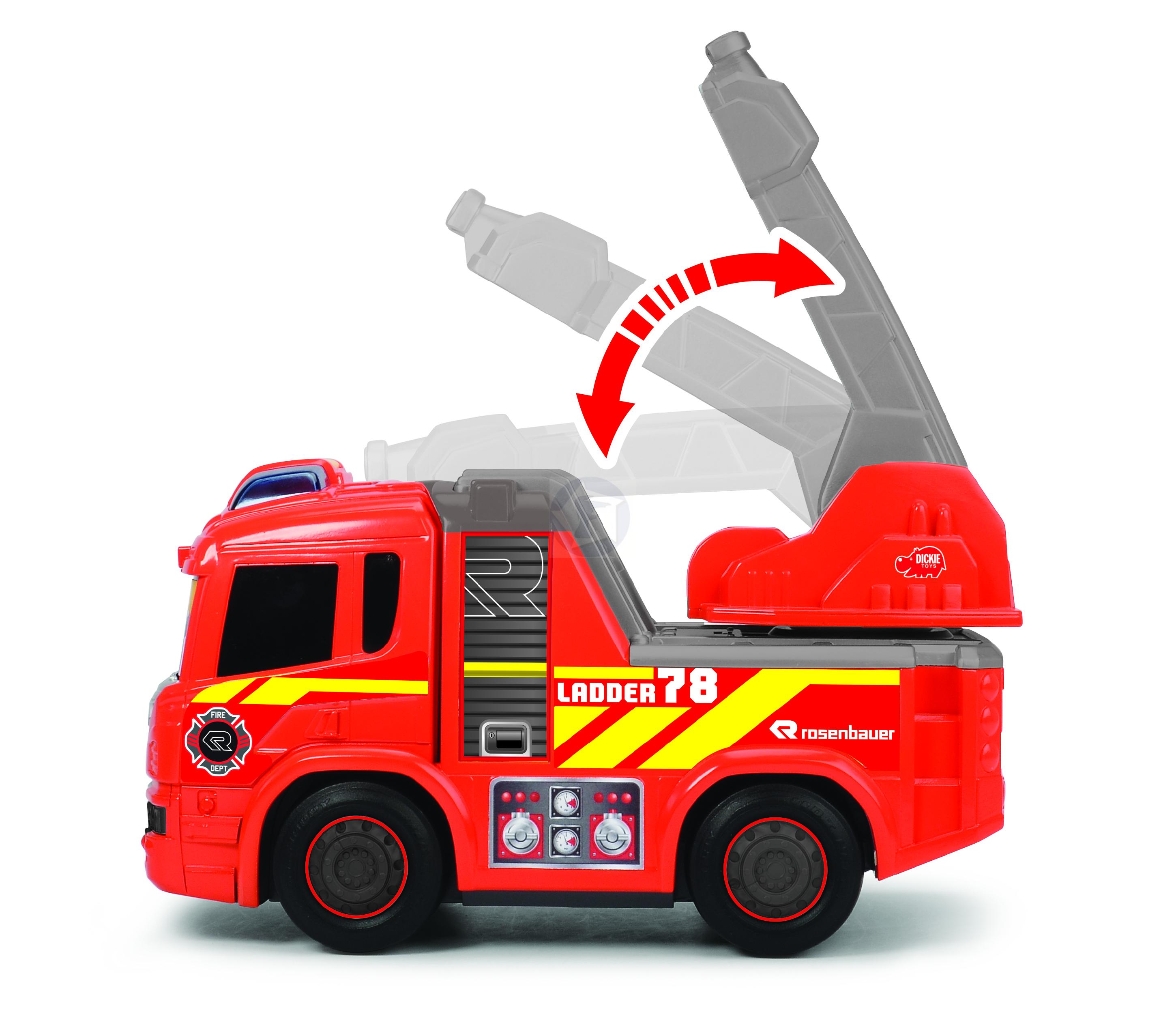 Veselé hasičské auto Rosenbauer na diaľkové ovládanie 