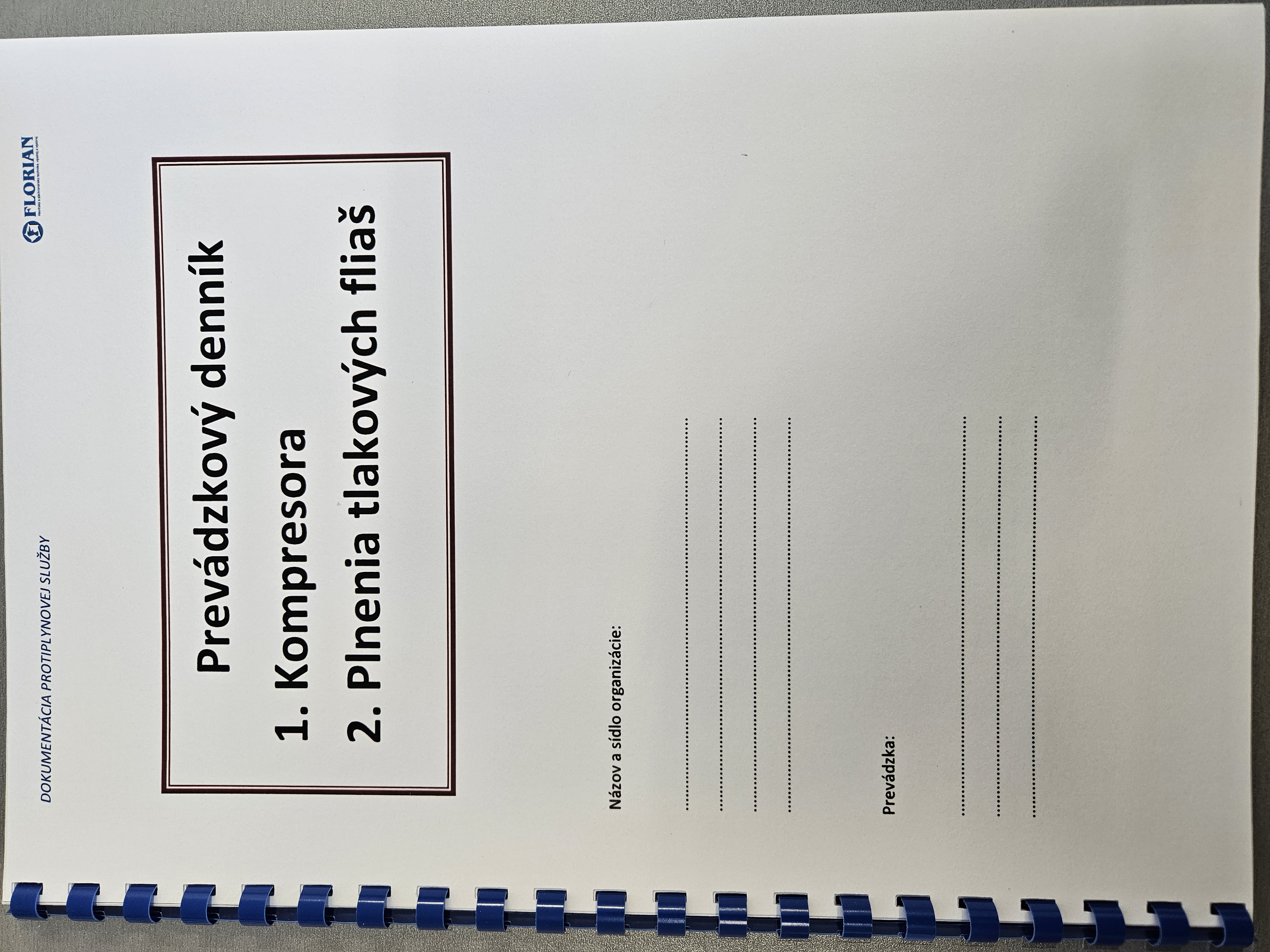 Prevádzkový denník kompresora