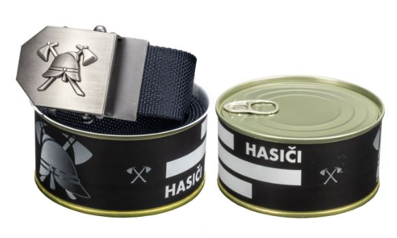 Textilný opasok HASIČI 3D čierna DARČEKOVÉ BALENIE