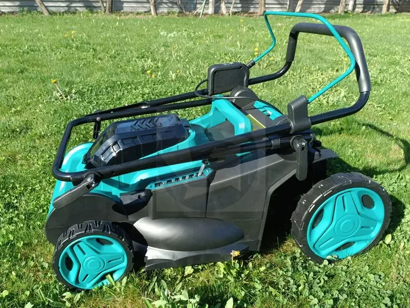 Kosačka na trávu aku Share20V, 2x 2Ah, šírka kosenia 43cm, bezuhlíkový motor, EXTOL INDUSTRIAL