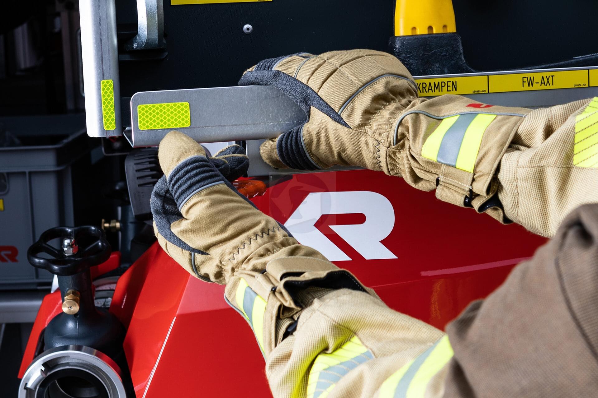 Zásahové rukavice ROSENBAER SAFE GRIP 3 s manžetou - pieskové