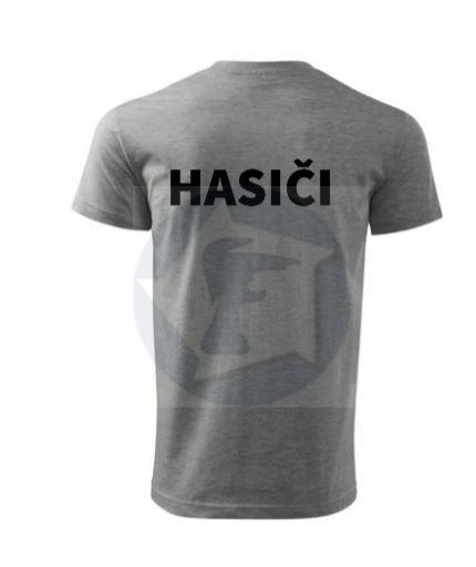 HASIČI pánske tričko - sivá s nápisom vpredu a vzadu