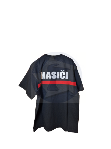 Výpredaj -Tričko s červeným pásom s nápisom HASIČI  - XL