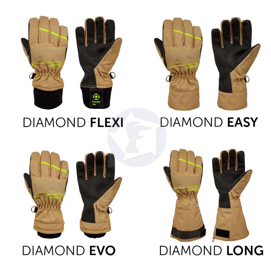Hasičské zásahové rukavice DIAMOND LONG beige 8111-14