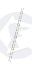 Záchranný nastavovací rebrík v súlade s DIN EN 1147 4 dielny - fluo stupne