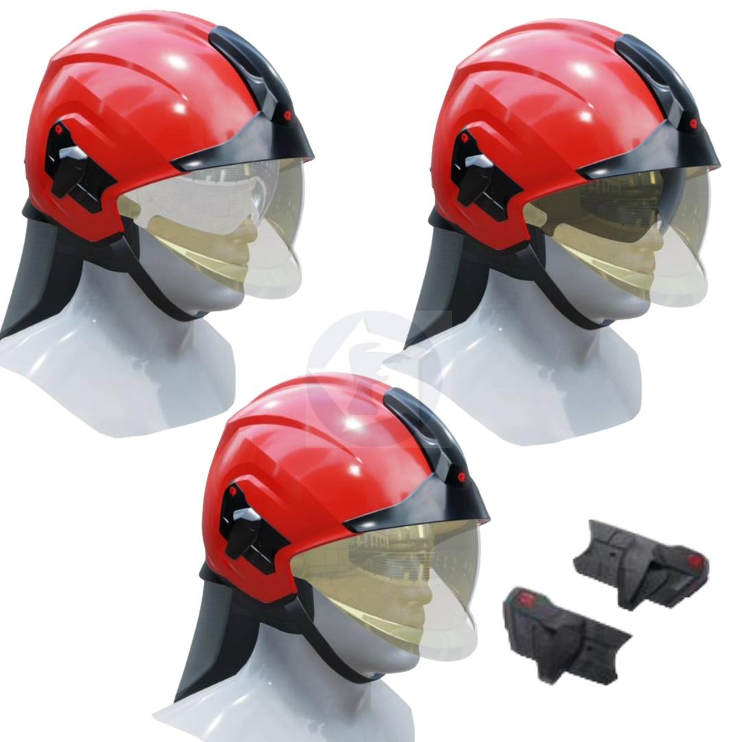 Zásahová prilba Rosenbauer HEROS TITAN - zlatý štít, kandahár