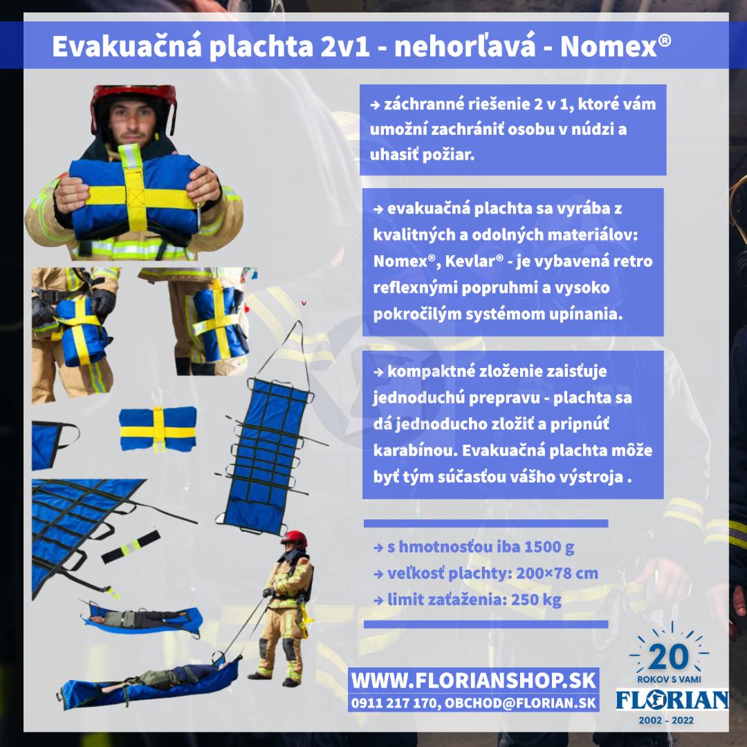 Evakuačná plachta 2v1 - nehorľavá - Nomex® 