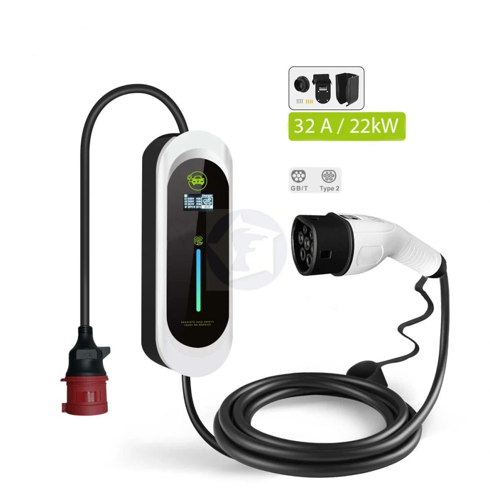 Mobilná nabíjačka pre elektromobily – adaptér set „Perfectly Happy“, Typ 2, 22 kW