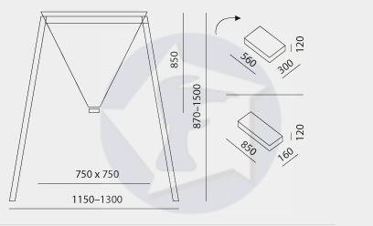 Skladací lievik IFF01 790x790x750 so stojanom a taškou