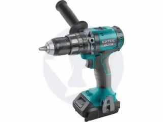 Vŕtačka s príklepom aku Share20V, 1x 2Ah, 80Nm, bezuhlíkový motor, kufor, EXTOL INDUSTRIAL s kaumulátorom