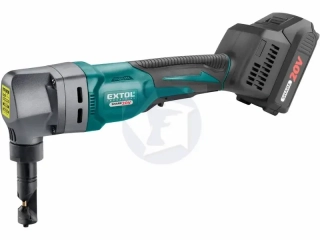 Nožnice na plech vystrihovacie aku Share20V, 1x 2Ah, max. 2,5mm, bezuhlíkový motor, EXTOL INDUSTRIAL + akumulátor a nabíjačka