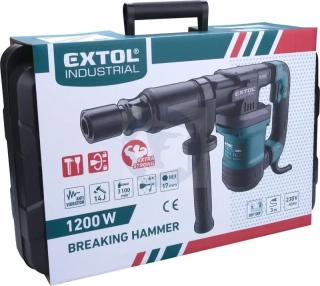 Kladivo sekacie HEX 17mm, 1200W, energia úderu 14J, antivibračná rukoväť, EXTOL INDUSTRIAL
