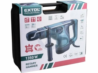 Kladivo vŕtacie a sekacie, SDS-max, príkon 1350W, 14J, antivibračná rukoväť, EXTOL INDUSTRIAL