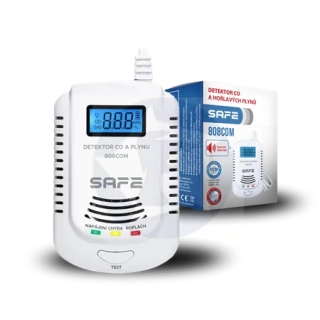 Kombinovaný detektor CO, horľavých a výbušných plynov SAFE-808 COM (zemný plyn)
