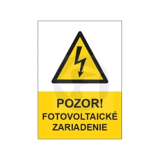 Pozor fotovoltaické zariadenie