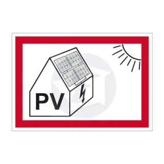 PV symbol na fotovoltaiku – vodorovný