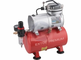 Kompresor bezolejový, 150W, max. tlak 6bar, nádrž 3l, EXTOL PREMIUM