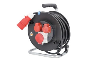 CEE káblový bubon IP44 s gumovým káblom pre stavbu