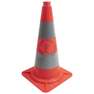 Dopravný kužeľ - červenobiely, reflexný 50cm