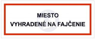 M53 - MIESTO VYHRADENÉ NA FAJČENIE
