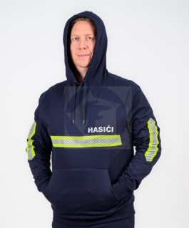 HIVIS mikina klasik Hasiči Navy s kapucňou