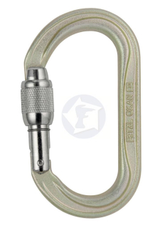  Petzl Oxan Screw-Lock - Ocelová oválná karabina s poistkou zámku 