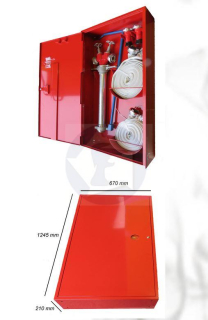 Hydrantová skriňa k nadzemnému a podzemnému hydrantu 670 x 210 x 1245 mm