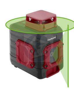 Laser líniový, krížový samonivelačný, zelený, 1D1V(1H360+1V), Li-ion akumulátor, FORTUM